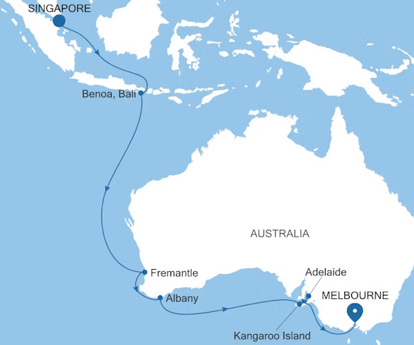Silversea Cruises Silver Moon Map 2027 World Cruise
