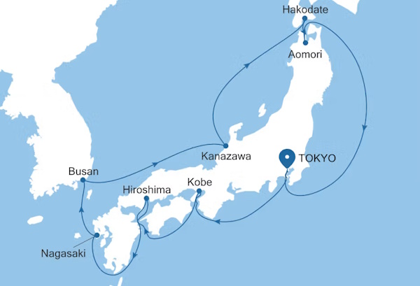 Silversea Cruises Silver Moon Map 2027 World Cruise