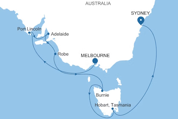 Silversea Cruises Silver Moon Map 2028 World Cruise