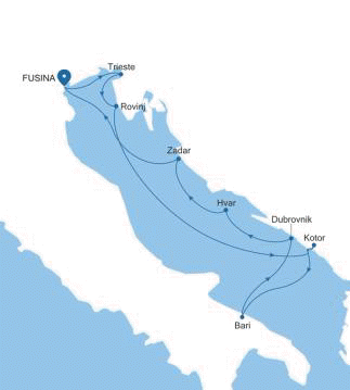 Silversea Cruises Silver Muse Map 2026 Fusina (Venice) to Fusina (Venice)