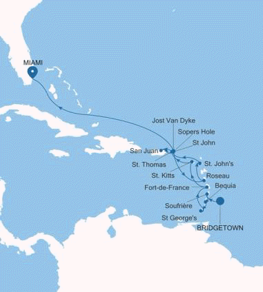 Silversea Cruises Silver Nova Map 2026 Yokohama (Tokyo) to Seattle (Washington)