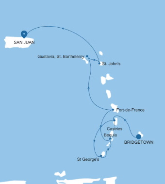 Silversea Cruises Silver Ray Map 2027 World Cruise