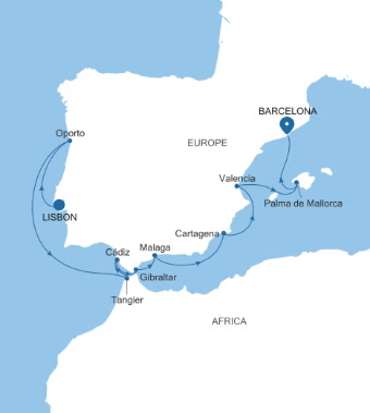 Silversea Cruises Silver Ray Map 2027 World Cruise