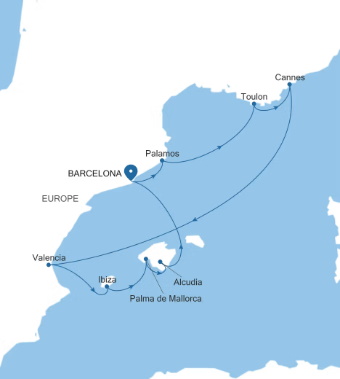 Silversea Cruises Silver Ray Map 2027 World Cruise