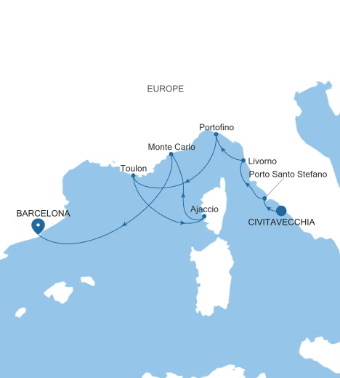 Silversea Cruises Silver Ray Map 2027 World Cruise