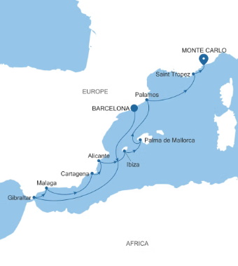 Silversea Cruises Silver Ray Map 2027 World Cruise