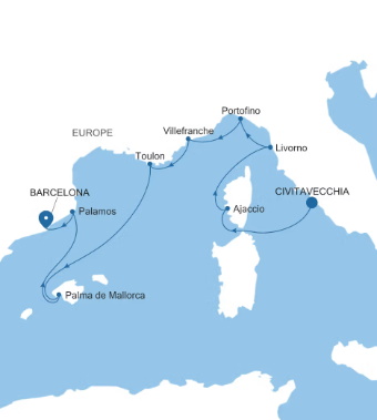 Silversea Cruises Silver Ray Map 2027 World Cruise