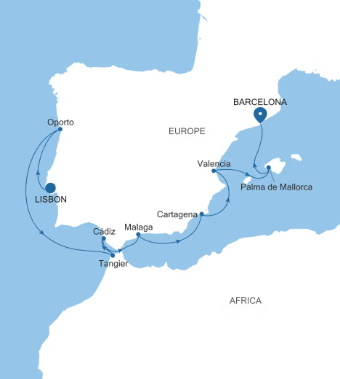 Silversea Cruises Silver Ray Map 2027 World Cruise