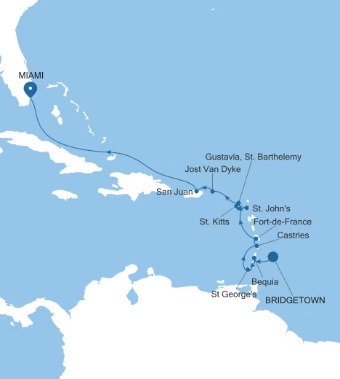 Silversea Cruises Silver Ray Map 2028 World Cruise