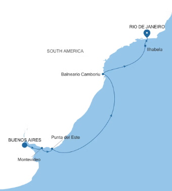Silversea Cruises Silver Ray Map 2028 World Cruise