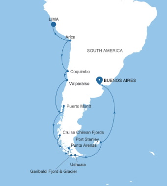 Silversea Cruises Silver Ray Map 2028 World Cruise
