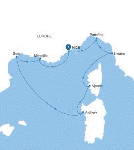 Silversea Cruises Silver Shadow Map 2027 Nice to Nice