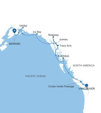 Silversea Cruises 2027 Silver Whisper Itinerary 2027 World Cruise Vancouver to Seward (Anchorage, Alaska)