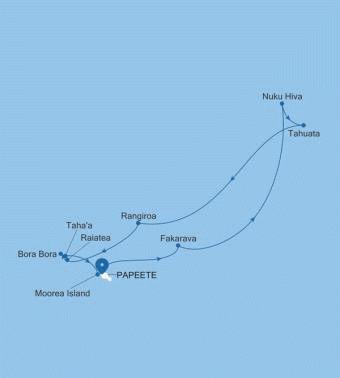 Silversea Cruises 2027 Silver Whisper Itinerary 2027 World Cruise Papeete (Tahiti) to Papeete (Tahiti)