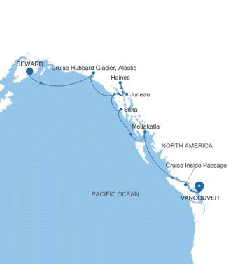 Silversea Cruises 2027 Silver Whisper Itinerary 2027 World Cruise Seward (Anchorage, Alaska) to Vancouver