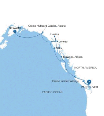 Silversea Cruises 2027 Silver Whisper Itinerary 2027 World Cruise Seward (Anchorage, Alaska) to Vancouver