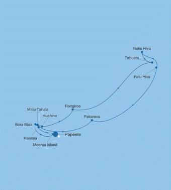 Silversea Cruises 2028 Silver Whisper Itinerary 2028 World Cruise Papeete (Tahiti) to Papeete (Tahiti)