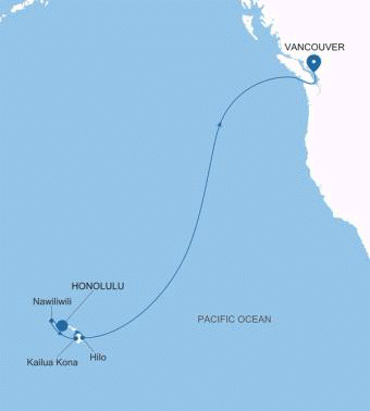Silversea Cruises 2028 Silver Whisper Itinerary 2028 World Cruise Honolulu, Oahu, Hawaii to Vancouver