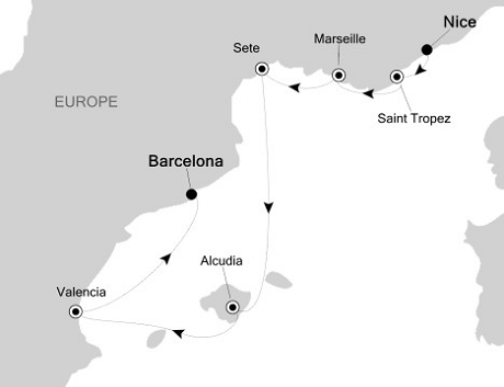 Luxury World Cruise SHIP BIDS - Silversea Silver Cloud  April 15-22 2023 Nice, France to Barcelona