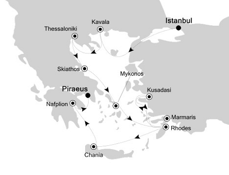 Cruise Single-Solo Balconies and Suites Silversea Silver Cloud October 14-24 2025 Istanbul to Piraeus, Athens