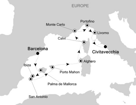Cruise Single-Solo Balconies and Suites Silversea Silver Cloud September 23 October 4 2025 Barcelona to Civitavecchia (Rome)