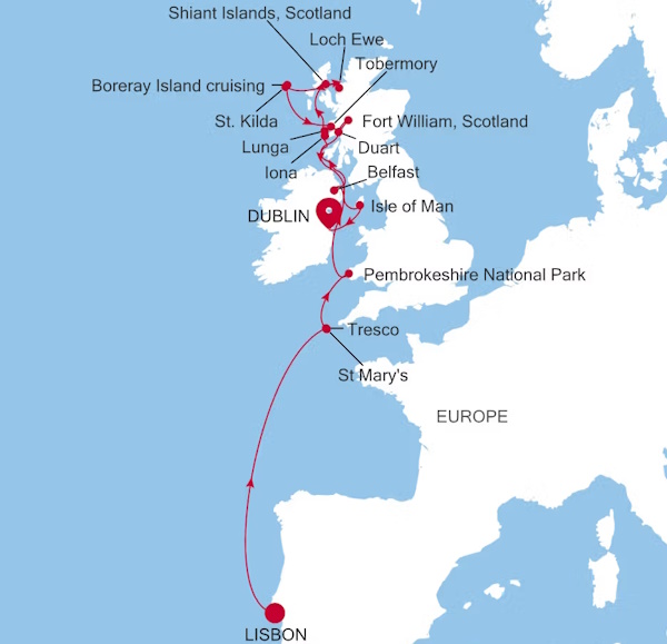 Silversea Cruises Silver Endeavour Map 2027 World Cruise