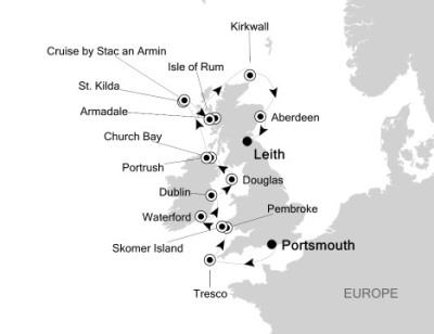 Luxury Cruises Just Silversea Silver Explorer June 8-19 2027 Portsmouth, United Kingdom to Leith, United Kingdom