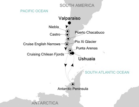 Luxury Cruises Just Silversea Silver Explorer November 14 December 2 2026 Valparaiso to Ushuaia