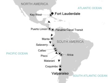 Silversea Silver Muse October 13-31 2027 Fort Lauderdale, FL to Santiago (Valparaiso), Chile