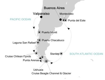 Luxury Cruises Just Silversea Silver Muse October 31 November 17 2027 Santiago (Valparaiso), Chile to Buenos Aires, Argentina