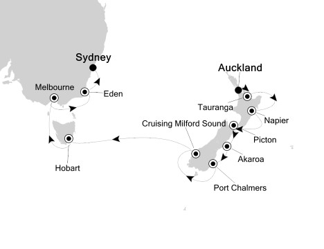Luxury World Cruise SHIP BIDS - Silversea Silver Shadow December 19 2024 January 3 2024 Auckland, New Zealand to Sydney, Australia