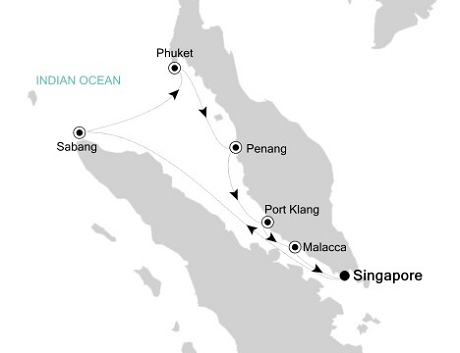 Cruise Single-Solo Balconies and Suites Silversea Silver Shadow February 6-13 2025 Singapore to Singapore