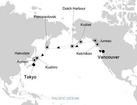 Deluxe Honeymoon Cruises Silversea Silver Shadow September 15 October 4 2026 Vancouver to Tokyo