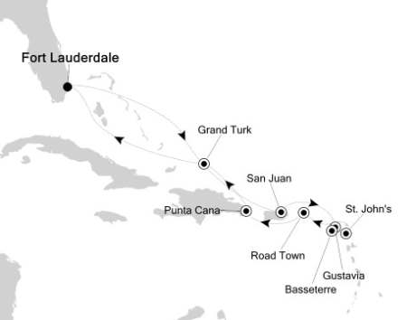Deluxe Honeymoon Cruises Silversea Silver Spirit January 5-16 2024 Fort Lauderdale, Florida to Fort Lauderdale, Florida
