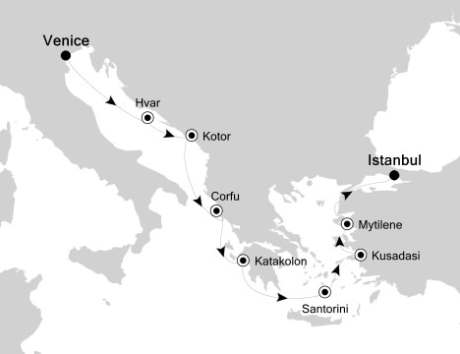 Silversea Silver Spirit June 9-18 2017 Venice, Italy to Istanbul, Turkey