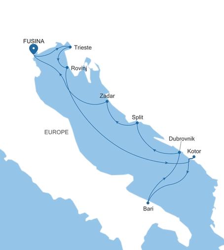 Silver Spirit Croatia & Italy Featuring Puglia voyage SL271015009 itinerary map