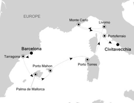 Cruise Single-Solo Balconies and Suites Silversea Silver Spirit October 23 November 1 2024 Barcelona, Spain to Civitavecchia, Italy