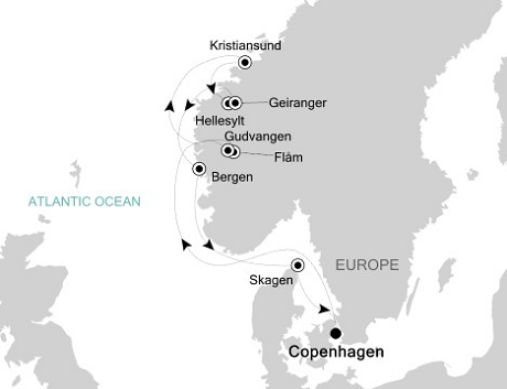 Deluxe Honeymoon Cruises Silversea Silver Whisper July 18-25 2026 Copenhagen to Copenhagen