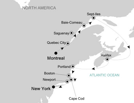 Cruise Single-Solo Balconies and Suites Silversea Silver Whisper September 23 October 3 2025 Montreal to New York, New York