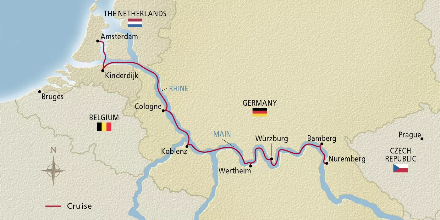 Viking Alsvin NEW! Castles, Vineyards & Villages June 4–11, 2027 voyage ALS270604 official itinerary map