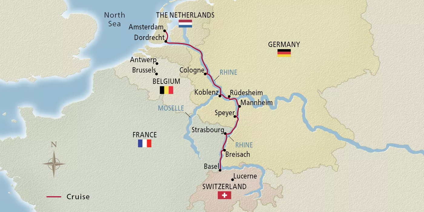 Viking Einar Christmas on the Rhine December 8–15, 2027 voyage ENR271208 official itinerary map