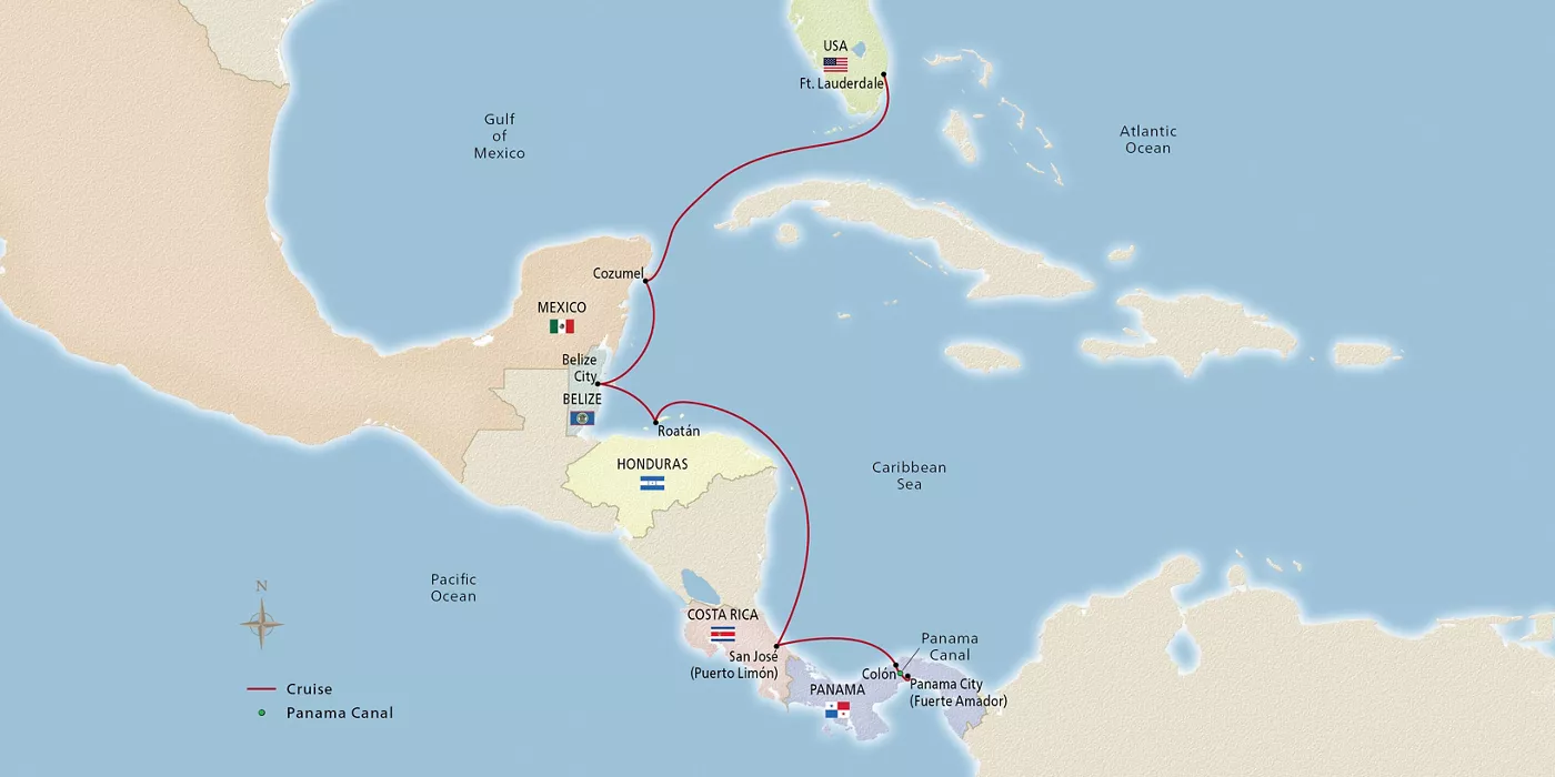 Viking Mars Classic Panama Canal Passage November 3–13, 2026 voyage OMA261103 official itinerary map
