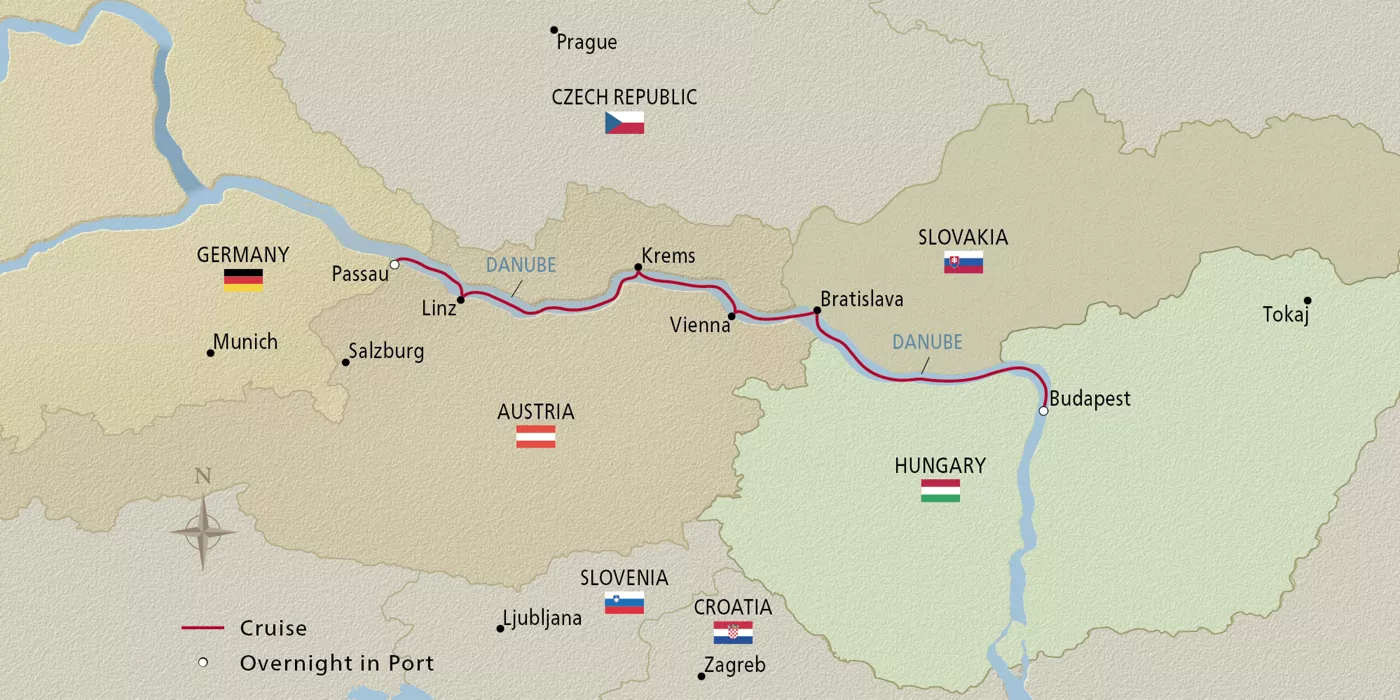 Viking Ingvi Danube Waltz July 18–25, 2028 voyage NGV280718 official itinerary map