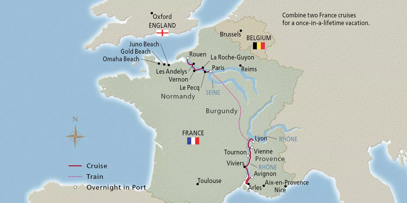 Viking Hermod France’s Finest May 26–June 9, 2027 voyage HRM270526X official itinerary map