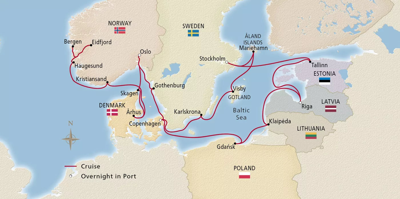 Viking Saturn NEW! Icons of the Viking Age June 22–July 13, 2028 voyage OSA280622B official itinerary map
