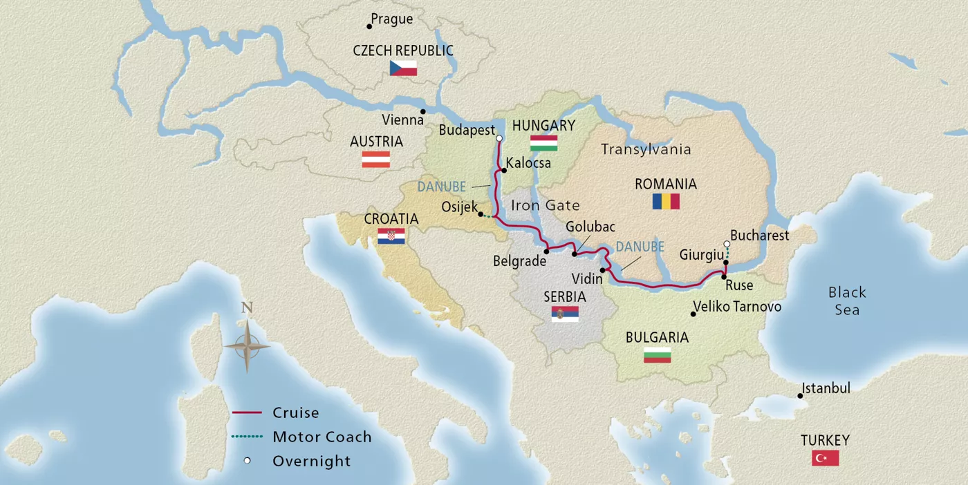 Viking Eldir Passage to Eastern Europe July 26–August 5, 2027 voyage ELD270728T official itinerary map
