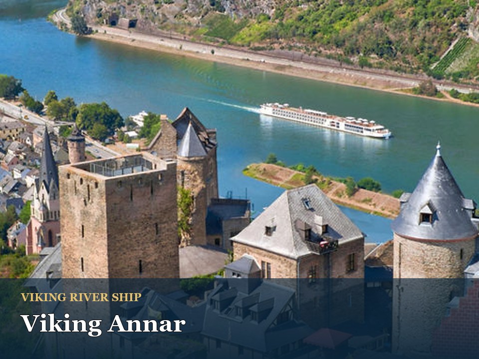 Viking Annar cruise ship — Historic castle overlooking scenic river valley