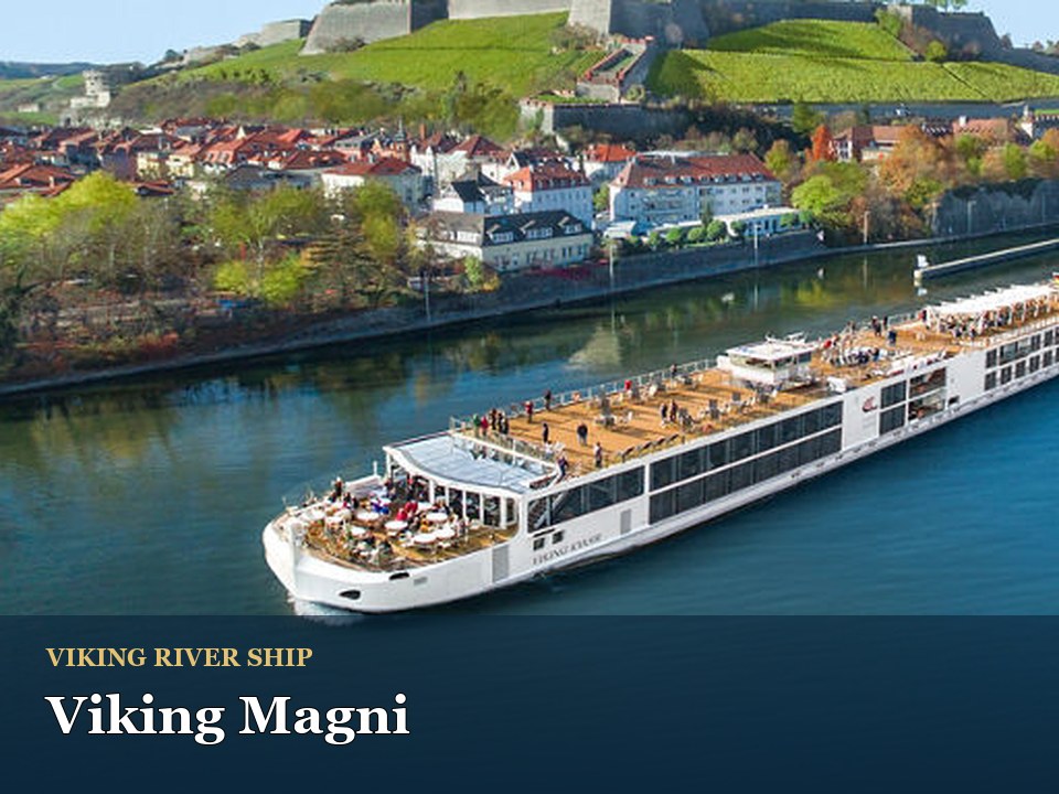 Viking Magni cruise ship — Luxury river cruise near historic castle