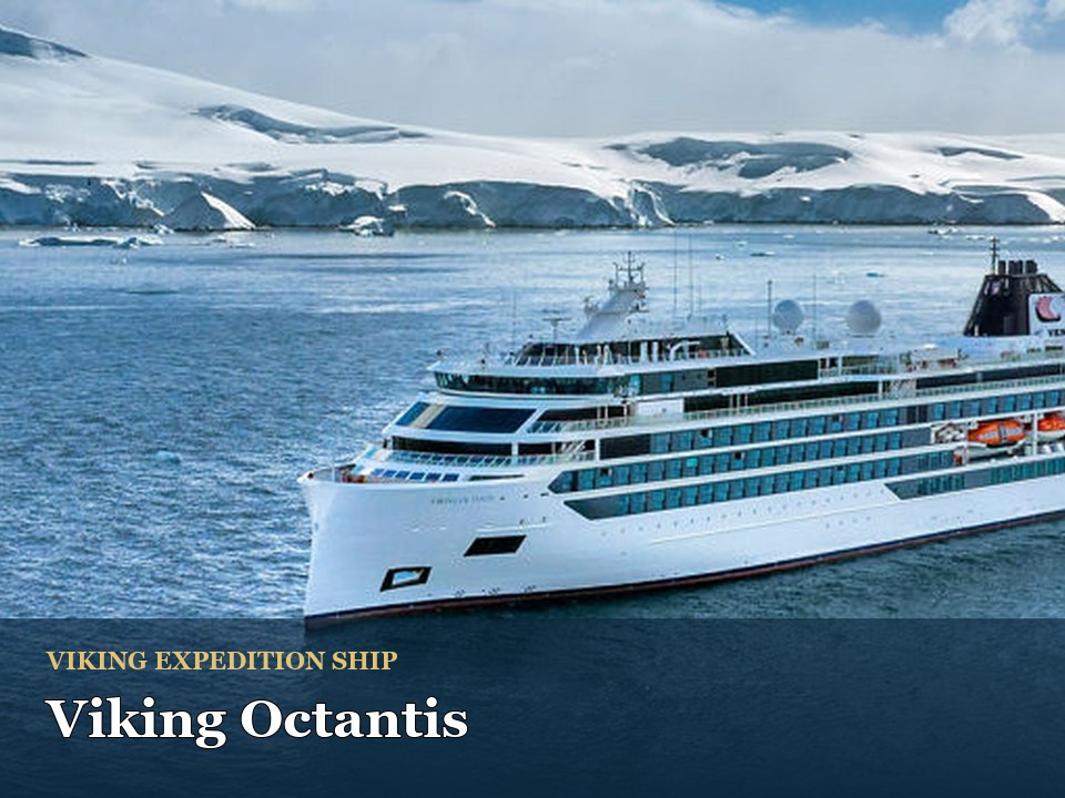 Viking Octantis cruise ship — Luxury cruise ship in icy waters