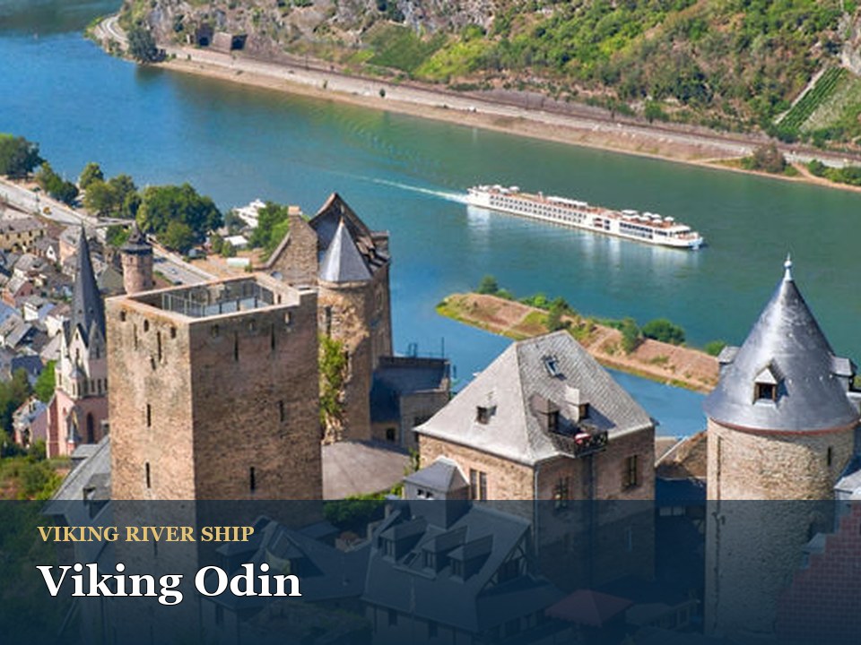 Viking Odin cruise ship — Historic castle overlooking scenic river valley